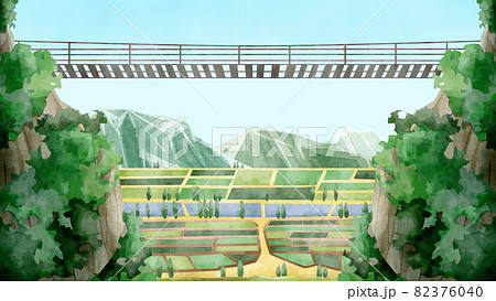 吊り橋 橋 イラストのイラスト素材