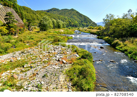 千曲川 川 秋 風景の写真素材 - PIXTA