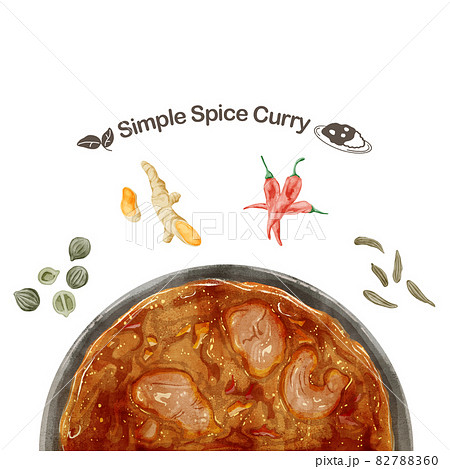 チキンカレーのイラスト素材
