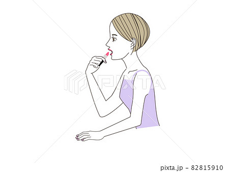 ベクター 唇 口 横顔のイラスト素材