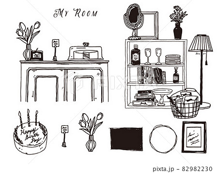 コスメ雑貨 おしゃれのイラスト素材