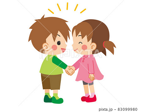 男の子 横顔 子供 笑顔のイラスト素材