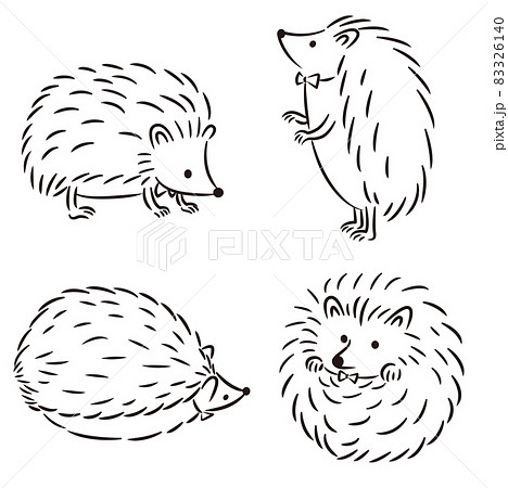 ハリネズミ イラスト シンプル 動物のイラスト素材
