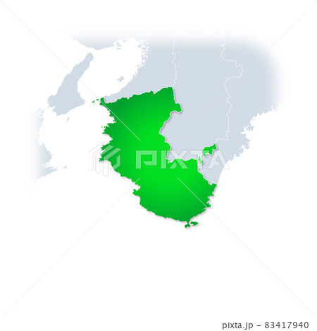 和歌山県 地図のイラスト素材