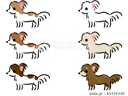 ロングコートチワワのイラスト素材