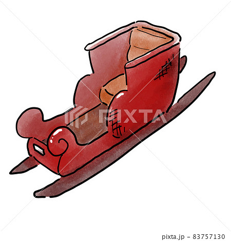 そり遊びのイラスト素材