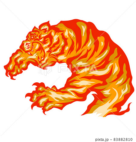 動物 火 炎 タイガーのイラスト素材