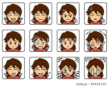 丸顔 キャラクターのイラスト素材