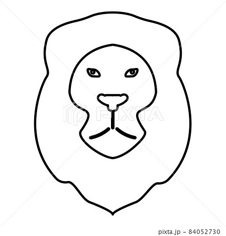 thin cat clipart black and white lion