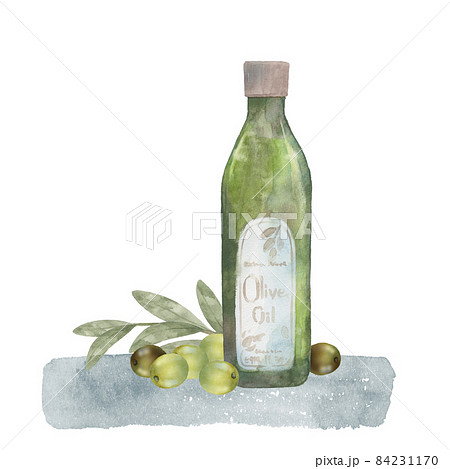 オリーブ イラスト 植物 水彩のイラスト素材