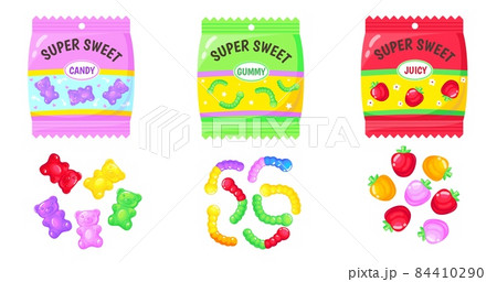 カラフル お菓子 ガム おしゃれの写真素材