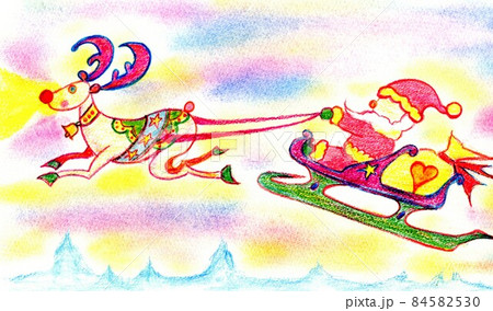 トナカイ 色鉛筆画 クリスマス 色鉛筆イラストのイラスト素材 - PIXTA