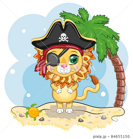 海賊 猫 キャラクター 動物のイラスト素材