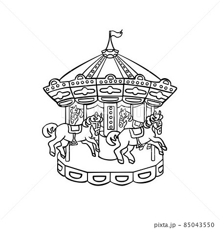 メリーゴーランド 馬のイラスト素材