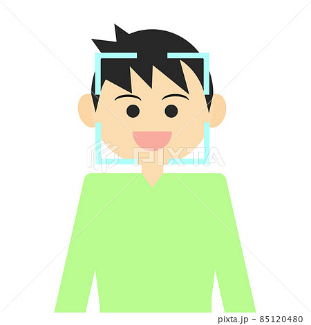 顔認証のイラスト素材