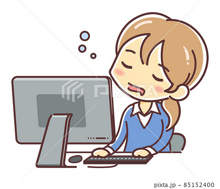 居眠り 机のイラスト素材