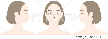 横を向くのイラスト素材