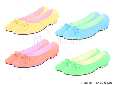 靴 パンプス バレエシューズ イラストの写真素材