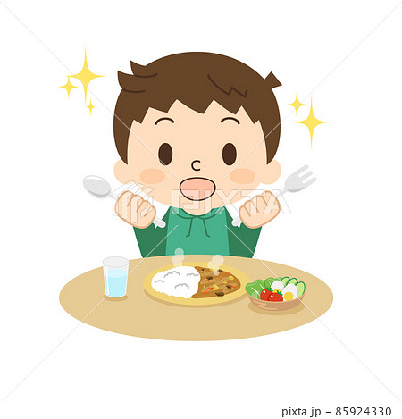 カレーライス かわいいのイラスト素材