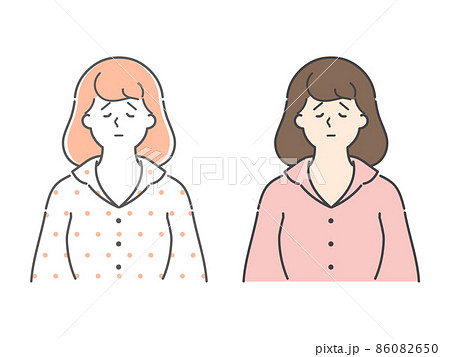 ごめん 女性 かわいいのイラスト素材