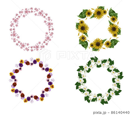 春夏秋冬 花のイラスト素材