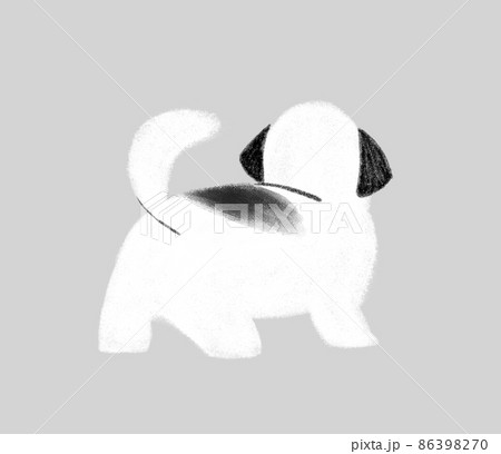 犬 後姿のイラスト素材