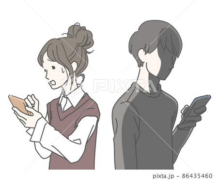 ネットストーカーのイラスト素材