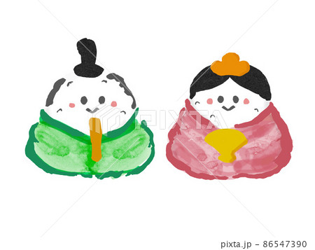 雛人形 おひなさま 筆描き 手書きのイラスト素材 - PIXTA