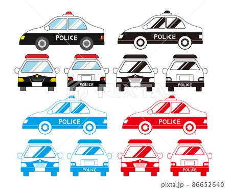 パトカー かわいいのイラスト素材