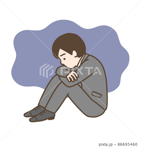 抑うつのイラスト素材