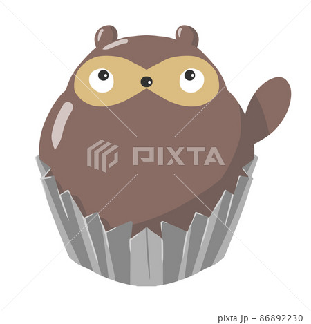カップケーキ 動物 アニマル スイーツのイラスト素材