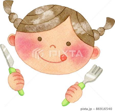 おいしい顔のイラスト素材