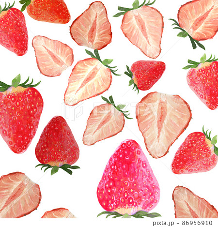 いちご イチゴ 苺 断面のイラスト素材