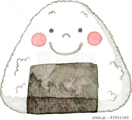 おにぎり キャラクター おむすび 顔のイラスト素材