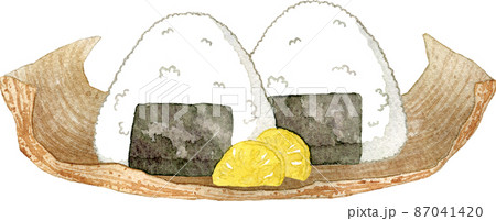 おにぎり イラスト かわいいの写真素材