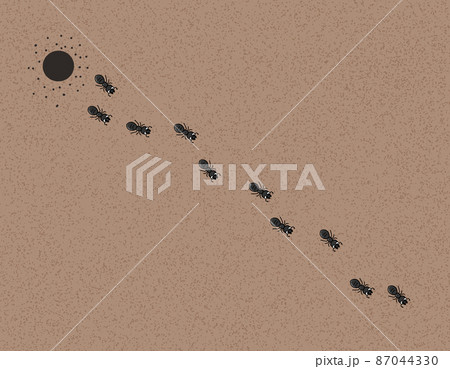 蟻の行列のイラスト素材
