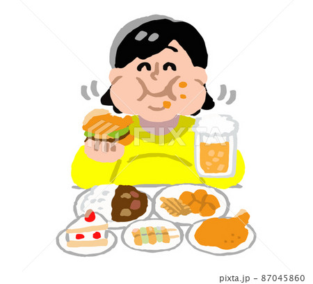 暴飲暴食のイラスト素材