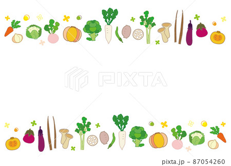 野菜 フレーム 枠 食材のイラスト素材