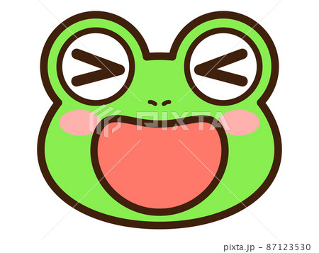 カエル 顔 イラスト 両生類のイラスト素材