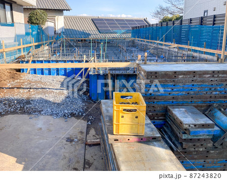 戸建て住宅の基礎工事の現場