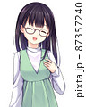 アニメ風の女性キャラクター 明るい顔のイラスト素材 [87357242] - PIXTA