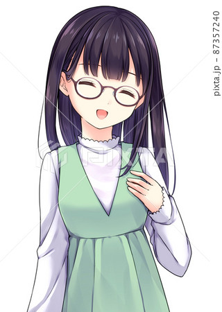 アニメ風女性キャラクターイラスト アニメ風の女性キャラクター 全身イラストのイラスト素材