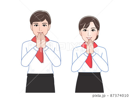 女性 パティシエ コック服 人物のイラスト素材