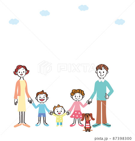親子 母親 子供 手を繋ぐのイラスト素材