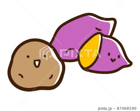 イラスト サツマイモ かわいい キャラクターのイラスト素材
