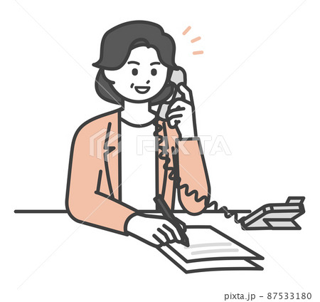 電話応対のイラスト素材