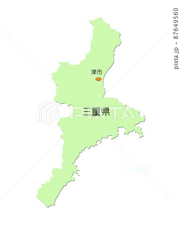 三重 三重県 地図 白地図のイラスト素材 三重 三重県 地図 白地図のイラスト素材