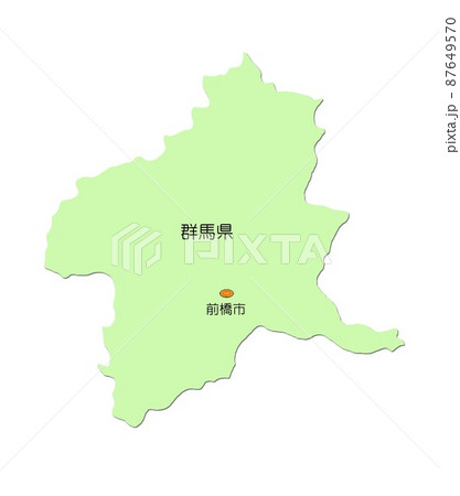 前橋市 地図 群馬県 群馬県地図のイラスト素材