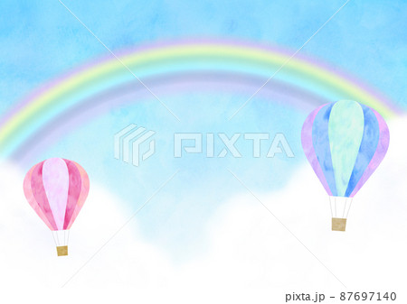 虹 気球 熱気球 空のイラスト素材 - PIXTA