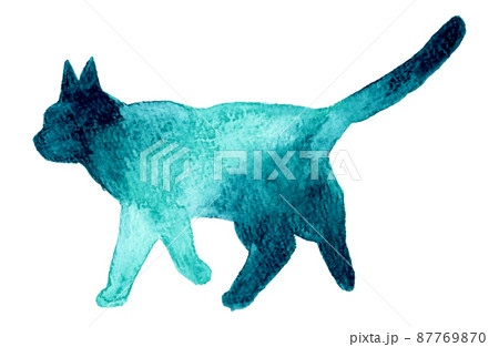 歩く 一匹 横向き 猫のイラスト素材